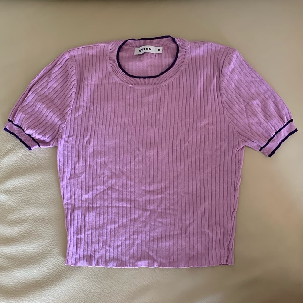 Purple cropped blouse by Stelen